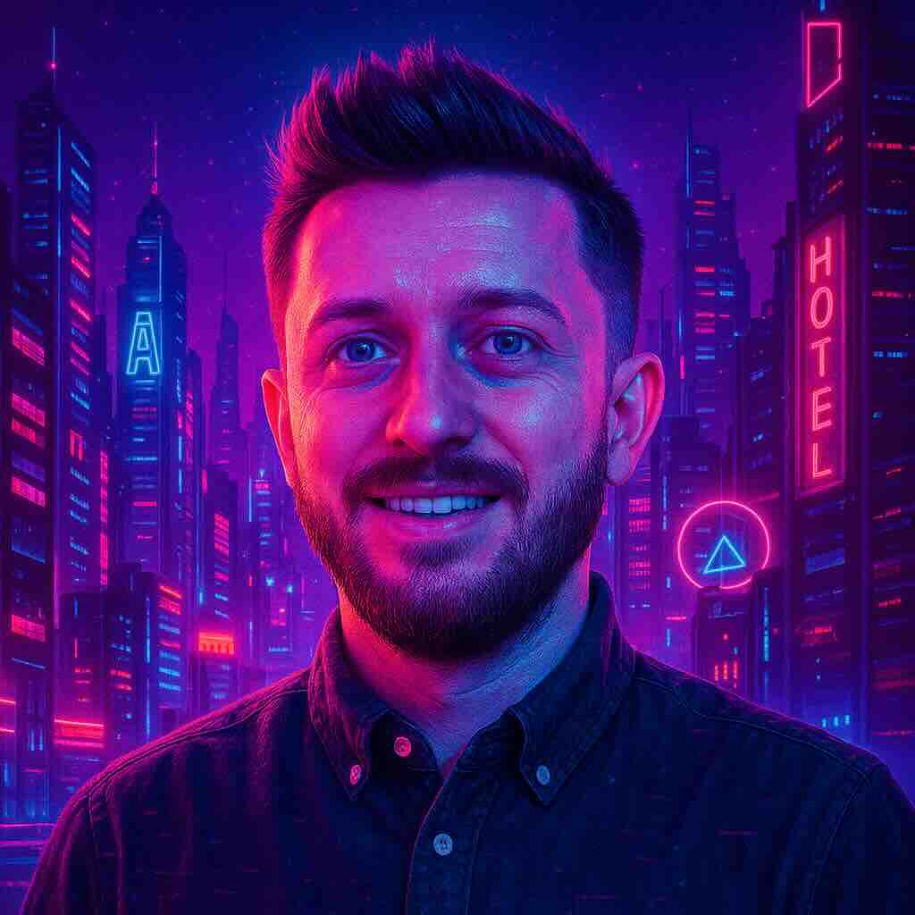 Cyberpunk style AI-generated portrait