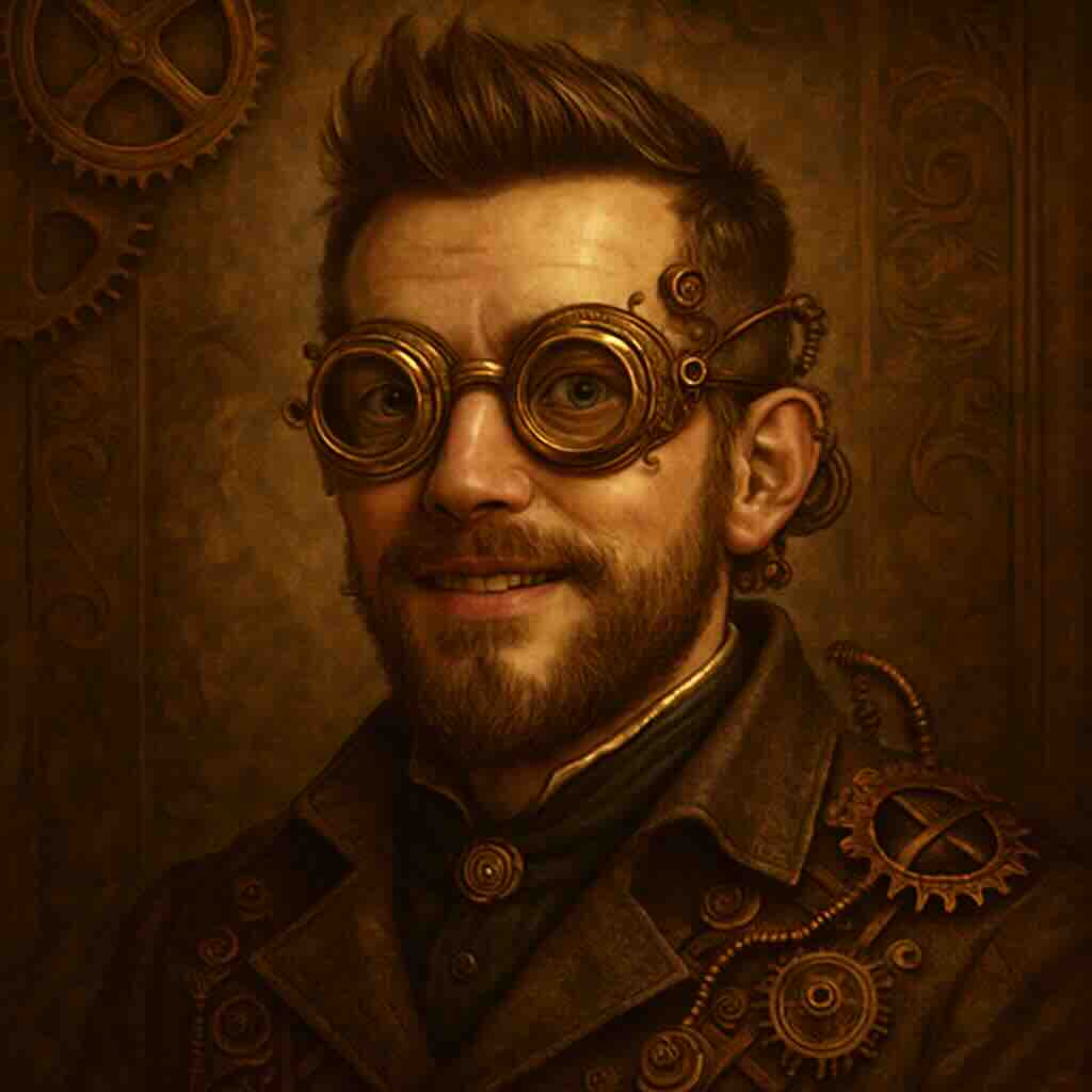 Steampunk style AI-generated portrait